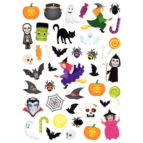 Sachet de 352 gommettes Halloween, N.C — TRAVAUX MANUELS