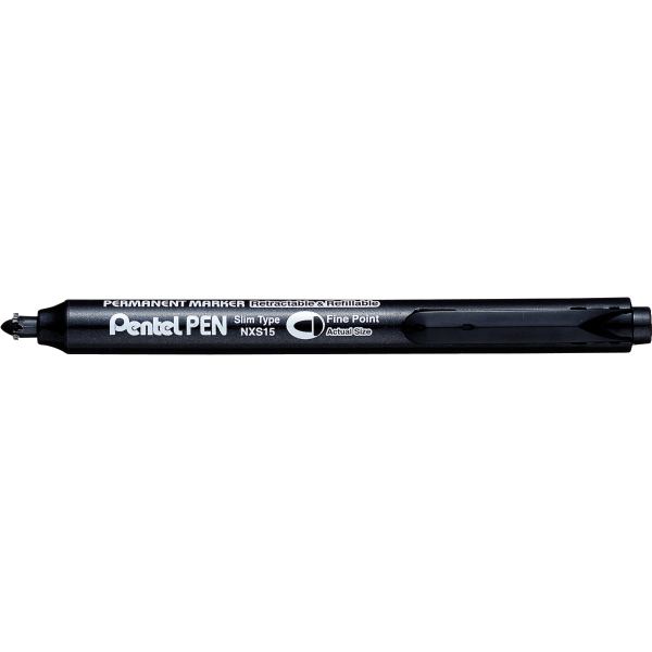 Pentel Marqueur permanent NXS 15, rétractable, noir — Marqueurs permanents & non permanents