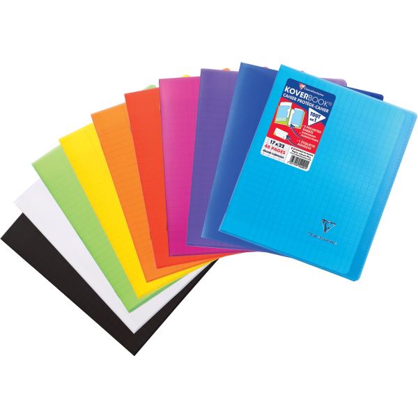 Piqûre 48 pages KOVERBOOK, format 17x22 cm, seyès 90g, couve, Clairefontaine — Cahiers français