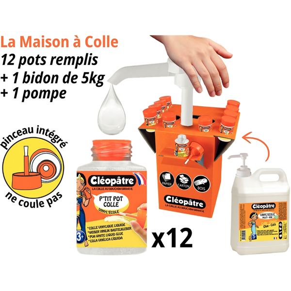 Kit maison colle de 5kg + 12 pots de 50g, N.C — Petit matériel bureau et école