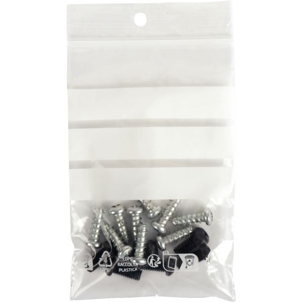 Carton de 1000 sachets ZIP 120x80 mm transparent/bandes blanc, N.C — COURRIER ET EXPEDITION
