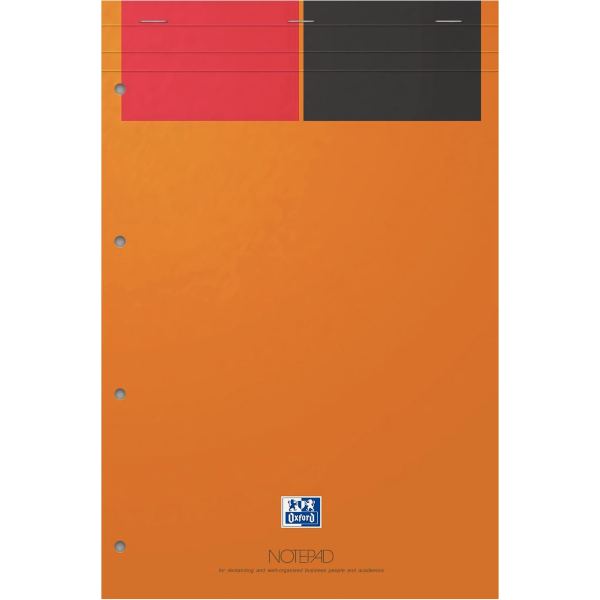 Bloc NOTEPAD 80 feuilles perforées, format A4+, ligné 6 mm,, OXFORD INTERNATIONAL — Cahiers et dérivés de papier