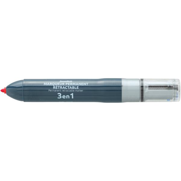 Marqueur permanent 3en1 bleu noir rouge, N.C — Écrire et corriger