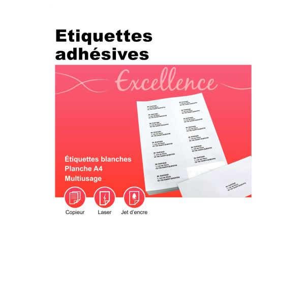 Boîte de 800 étiquettes multi-usages blanches 105x70mm — Non classé