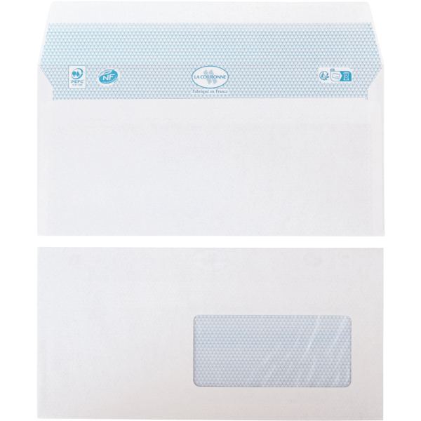 Paquet de 50 enveloppes blanches 110x220 mm 80g bande silicon, N.C — COURRIER ET EXPEDITION