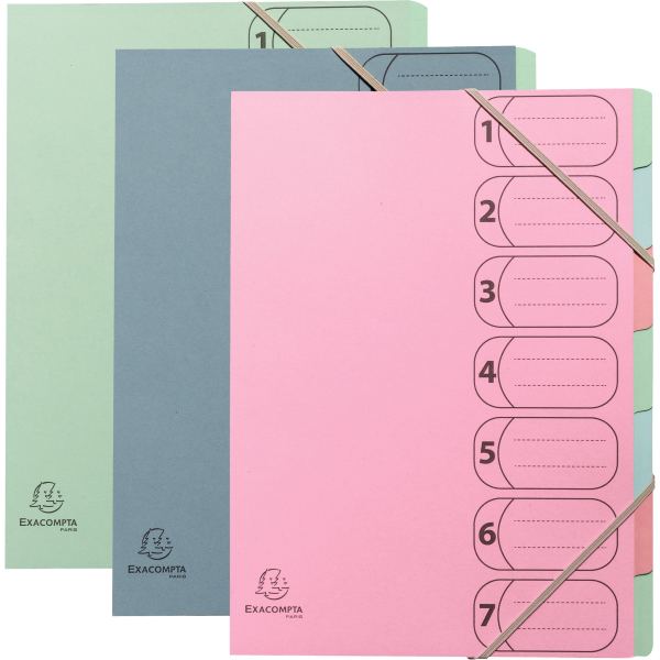 Trieur en carte recyclée AUTENTIK 7 compartiments, coloris a — CLASSEMENT