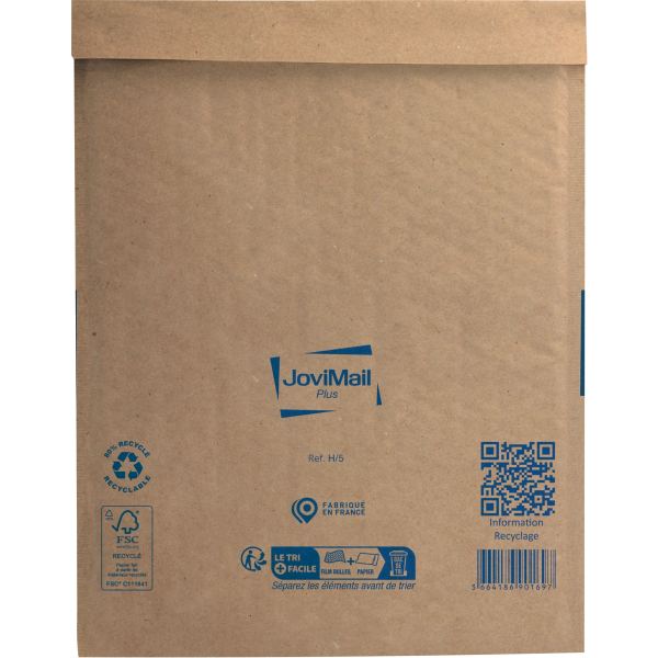 Carton de 100 pochettes bulles papier renforcé 270x360, JOVIMAIL — COURRIER ET EXPEDITION