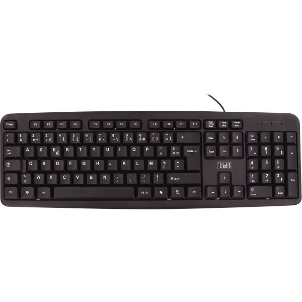 TNB Bridge Ultra Slim Wired Keyboard Azerty 105 Keys Long 120Cm Cable Coul. Black, T'NB — INFORMATIQUE