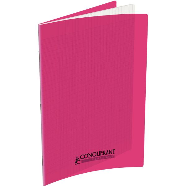 CONQUERANT CLASSIQUE Cahier 210 x 297 mm, séyès, rose — Cahiers francais