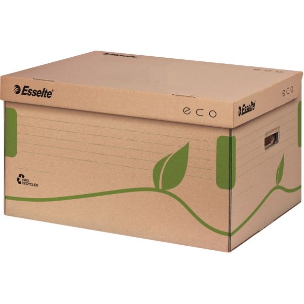 Esselte Container d'archives à couvercle ECO, marron — Système d'archivage