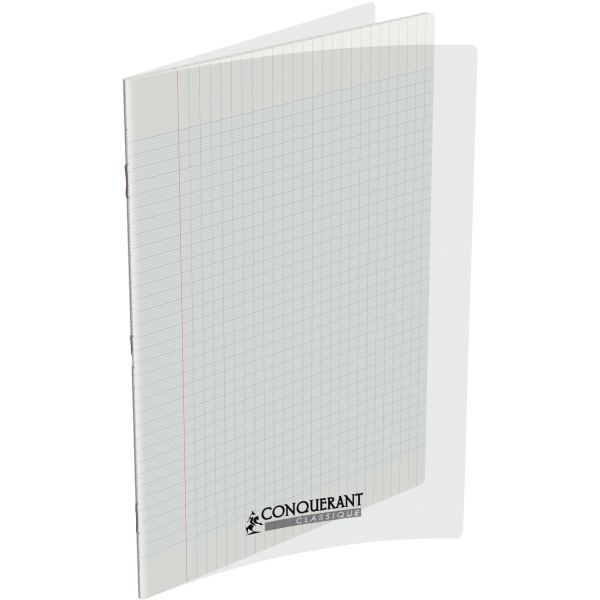 Piqûre 48 pages CONQUERANT, 24x32 cm, seyès, couv PP incolor, CONQUERANT CLASSIQUE PP — CAHIERS ET DERIVES DE PAPIER