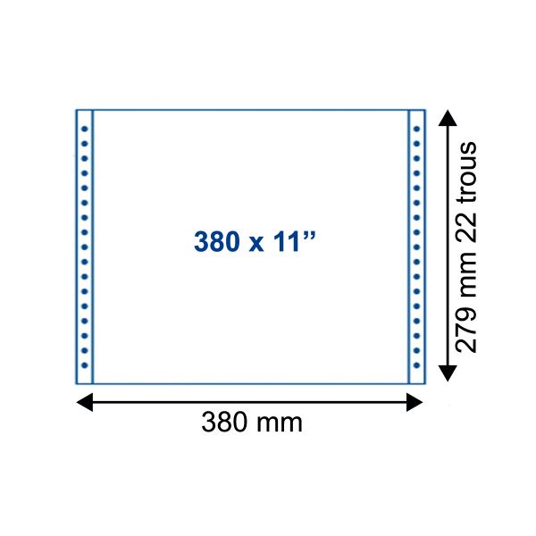 Paquet de 2000 feuilles de listing uni blanc 1 pli, 70g, fix, N.C — Papiers