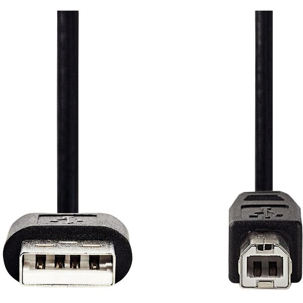 Cordon USB 2.0 type A mâle vers type B mâle 2m noir, N.C — INFORMATIQUE