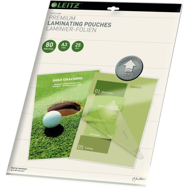 Paquet de 25 pochettes pour plastification à chaud Leitz Ilam UDT A3 80µ — Plastifieuses & accessoires