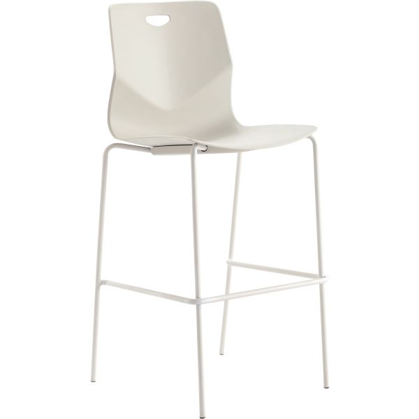 Tabouret Tecsup assise blanc/piètement blanc, N.C — MOBILIER