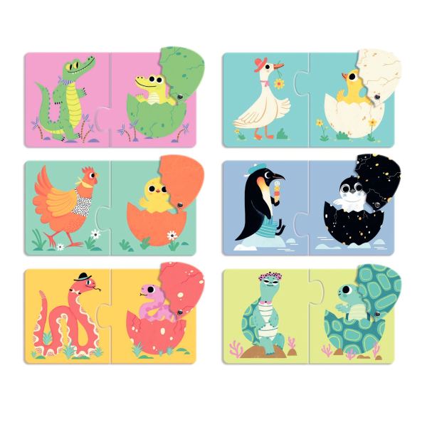 Boite de 6 puzzles duo, les oeufs rigolos — Non classé