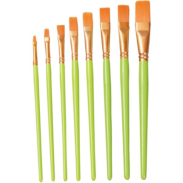 Sachet de 10 pinceaux synthétique plats n°14, N.C — DESSIN SCOLAIRE ET PROFESSIONNEL