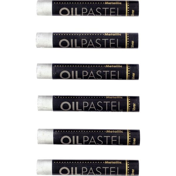Boîte de 6 pastels huile argent 11 mm, MUNGYO — DESSIN SCOLAIRE ET PROFESSIONNEL
