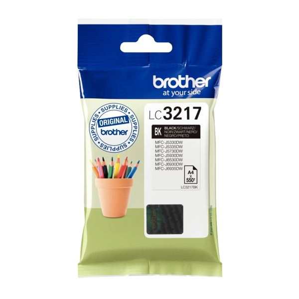 BROTHER LC-3217BK Encre Noir (550 pages) — Consommables pour imprimantes jet d'encr