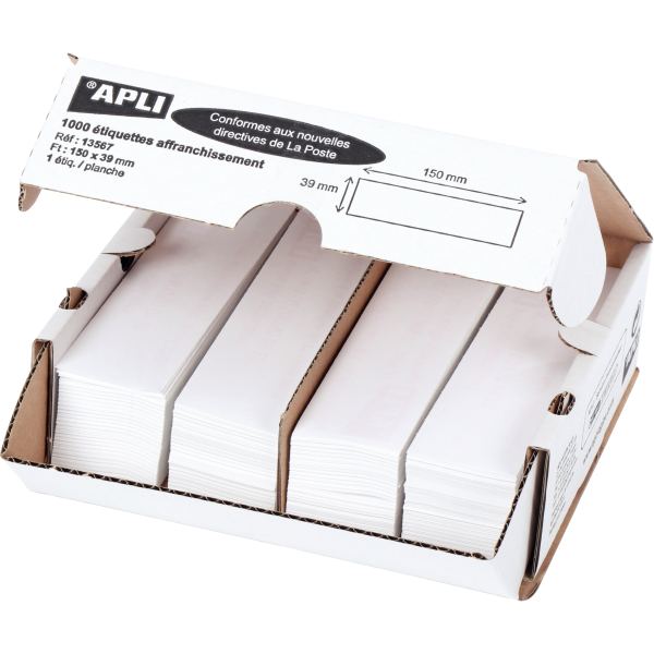Boîte de 1 000 étiquettes d'affranchissement 150x39 mm, N.C — COURRIER ET EXPEDITION