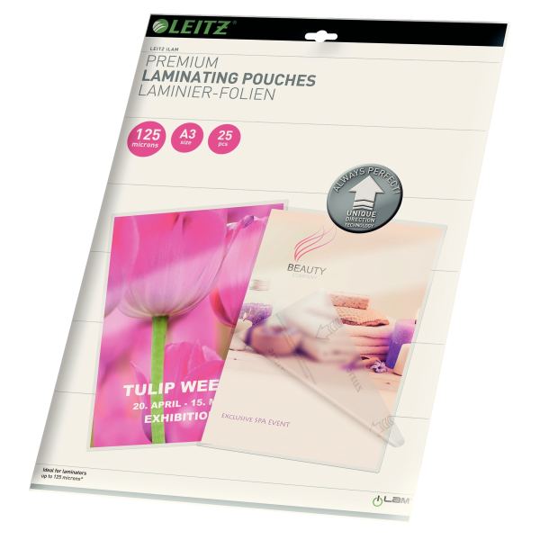 Paquet de 25 pochettes pour plastification à chaud Leitz Ilam UDT A3 125µ — Plastifieuses & accessoires