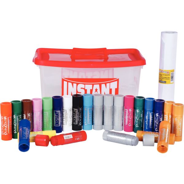 Kit de 24 sticks PLAYCOLOR 40g assortis + 1 rouleau de papie — DESSIN SCOLAIRE ET PROFESSIONNEL