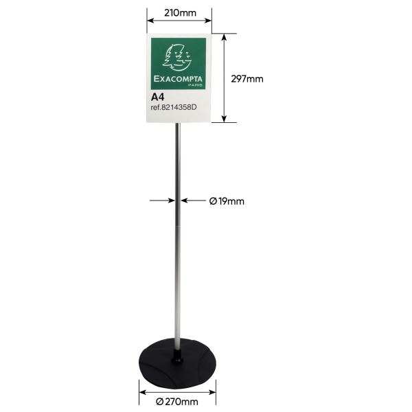 Porte-affiches sur pied en aluminium vertical 210x297mm — Non classé