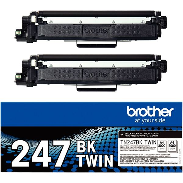 BROTHER TN247BK TWIN-pack black toners BK 3000pages/cartridge — Consommables informatiques