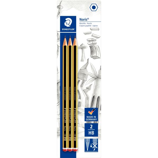 Blister de 3 crayons graphite Noris 2HB — Écrire et corriger