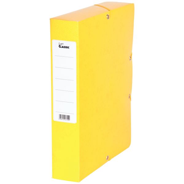 Boîte de classement en carte grainée dos 6 cm, jaune, N.C — Classement