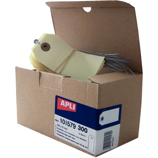 APLI Etiquettes américaines, 100 x 51 mm, avec fil de fer — Etiquettes & Etiquettes bijoutier