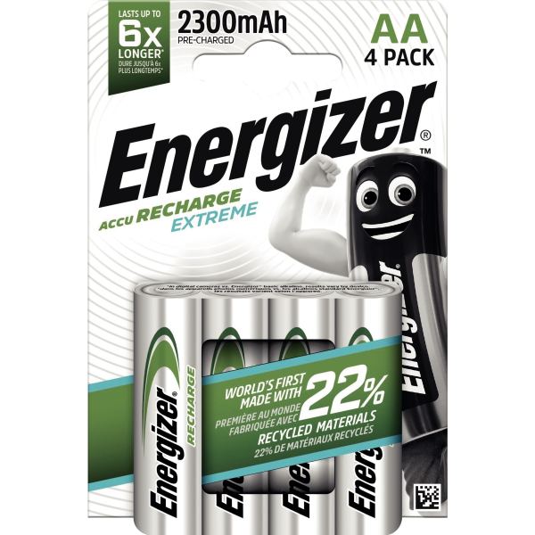 Blister 4 accu Energizer AA / LR06 2300 mAh, N.C — BUREAUTIQUE