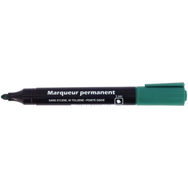 Marqueur permanent Desk and Day pointe ogive vert, N.C — Écrire et corriger