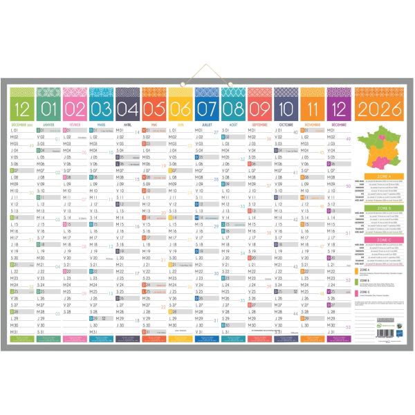 Calendrier annuel 13 mois Tendance 43x65 cm, N.C — CAHIERS ET DERIVES DE PAPIER