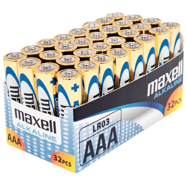 Paquet de 32 piles alcaline maxel LR03 AAA, N.C — BUREAUTIQUE