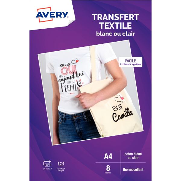 Paquet de 8 transferts 210x297 mm textile, N.C — COURRIER ET EXPEDITION