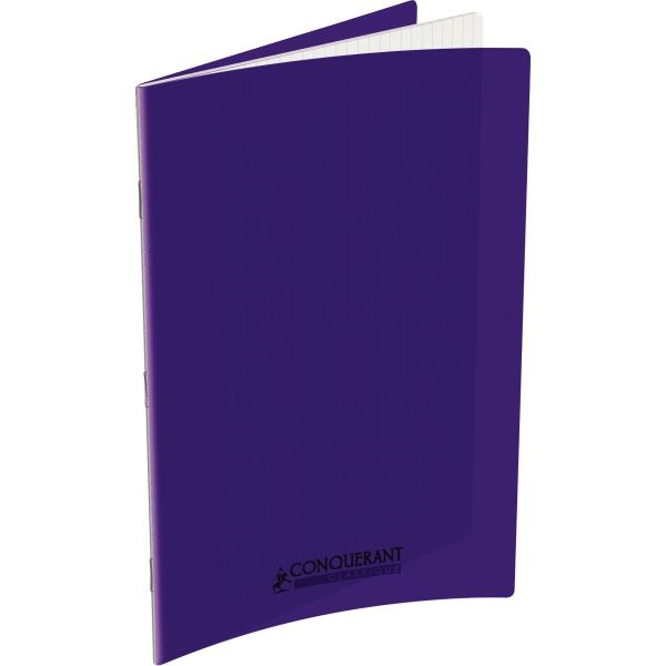 Piqûre 96 pages CONQUERANT, 24x32 cm, seyès, couv PP violet — Non classé