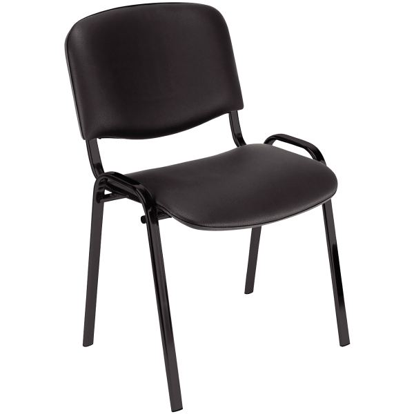 Lot de 4 chaises accueil skai noir, N.C — MOBILIER