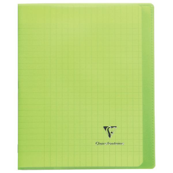 Piqûre 96 pages KOVERBOOK, format 17x22 cm, seyès 90g, couverture polypropylène vert — CAHIERS ET DERIVES DE PAPIER