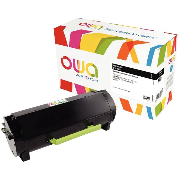 OWA toner laser noir remanufacturé compatible Lexmark 51B200 — Consommables informatiques