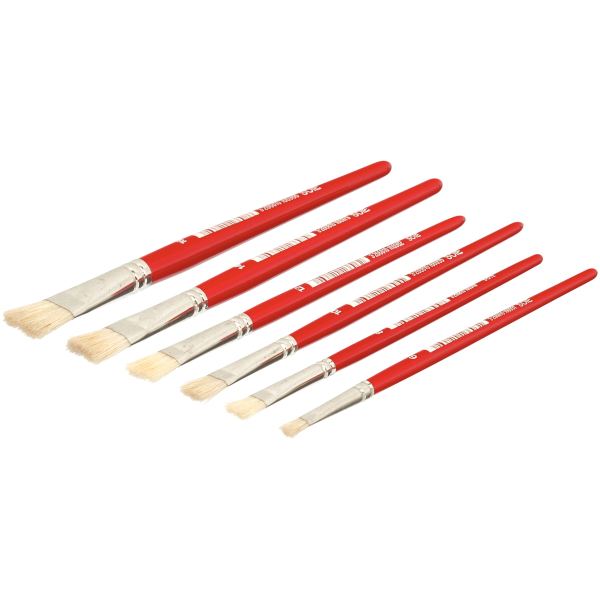 Pot de 144 brosses plates en soie de porc 24 piècesx6 tailles assorties (n° 6, 8, 10, 12, 14 et 16), N.C — DESSIN SCOLAIRE…