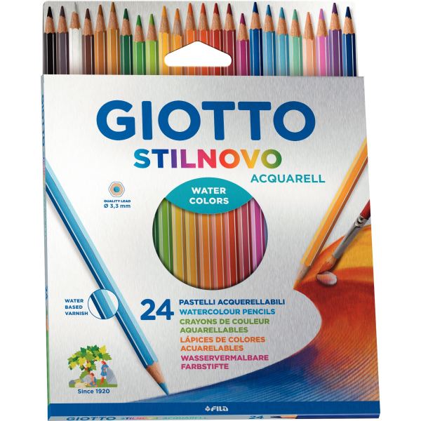 Étui de 24 crayons de couleur Stilnovo aquarellables assorti — DESSIN SCOLAIRE ET PROFESSIONNEL
