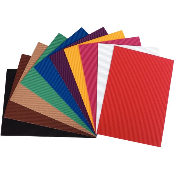 folia Carton ondulé pour travaux manuels, 250 x 350 mm — Papiers pour bricolage