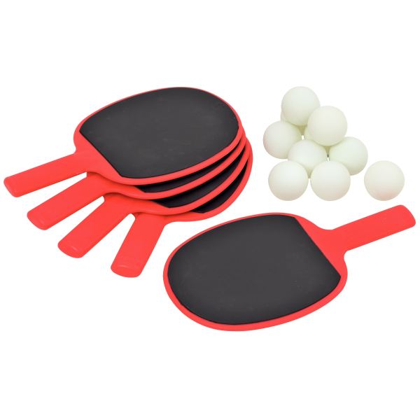 Set de 5 raquettes + 10 balles de tennis de table, N.C — JEUX