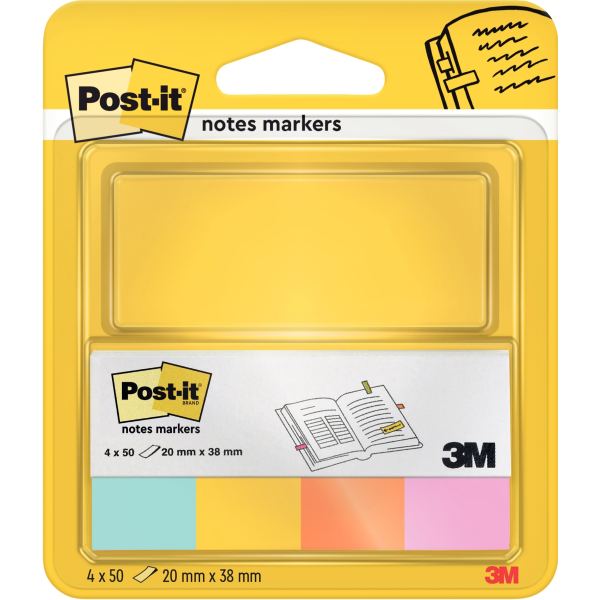 Etui de 4 distributeurs de 50 marque-pages notes markers post-it, collection pop — Non classé
