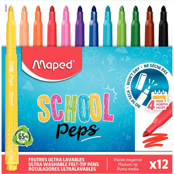 Pochette de 12 feutres Schoolpeps assortis — Non classé