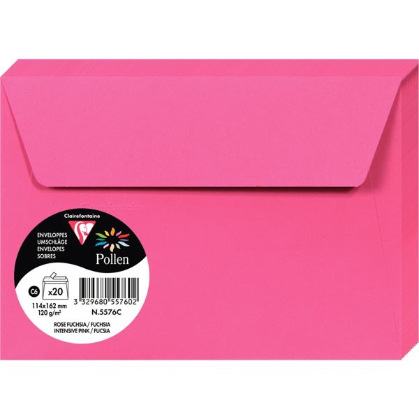 Pollen by Clairefontaine Enveloppes C6, rose fuchsia — Cartes de voeux à faire soi-même