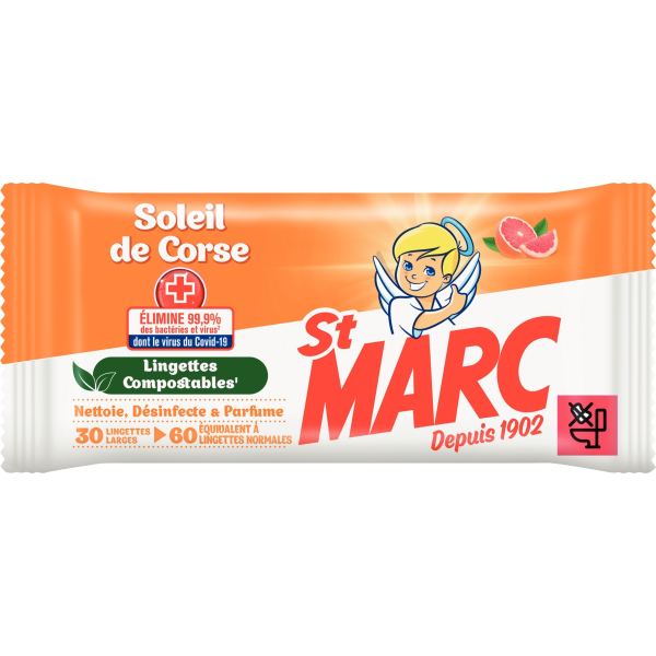 Paquet de 30 lingettes ST MARC Soleil de Corse — SERVICES GENERAUX