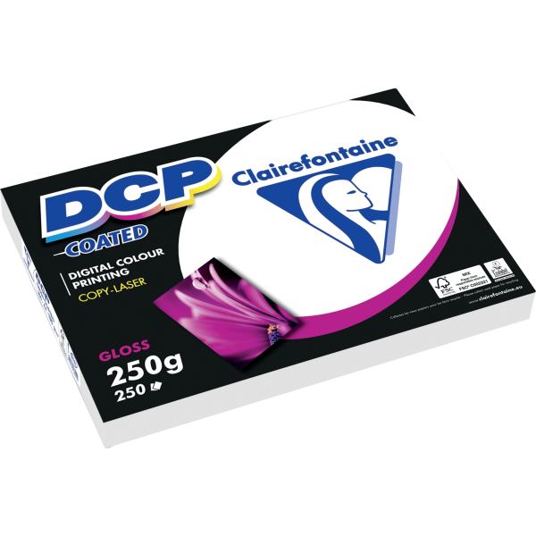 Clairefontaine Papier laser DCP Coated Gloss, A4, 250 g/m2 — Papiers spéciaux & laser couleur
