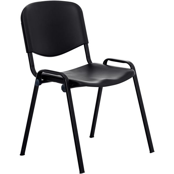 Chaise accueil polypro Meeting noir, N.C — MOBILIER